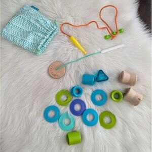Lovevery Threadable Bead Kit Lacing Toy Drawstring Bag